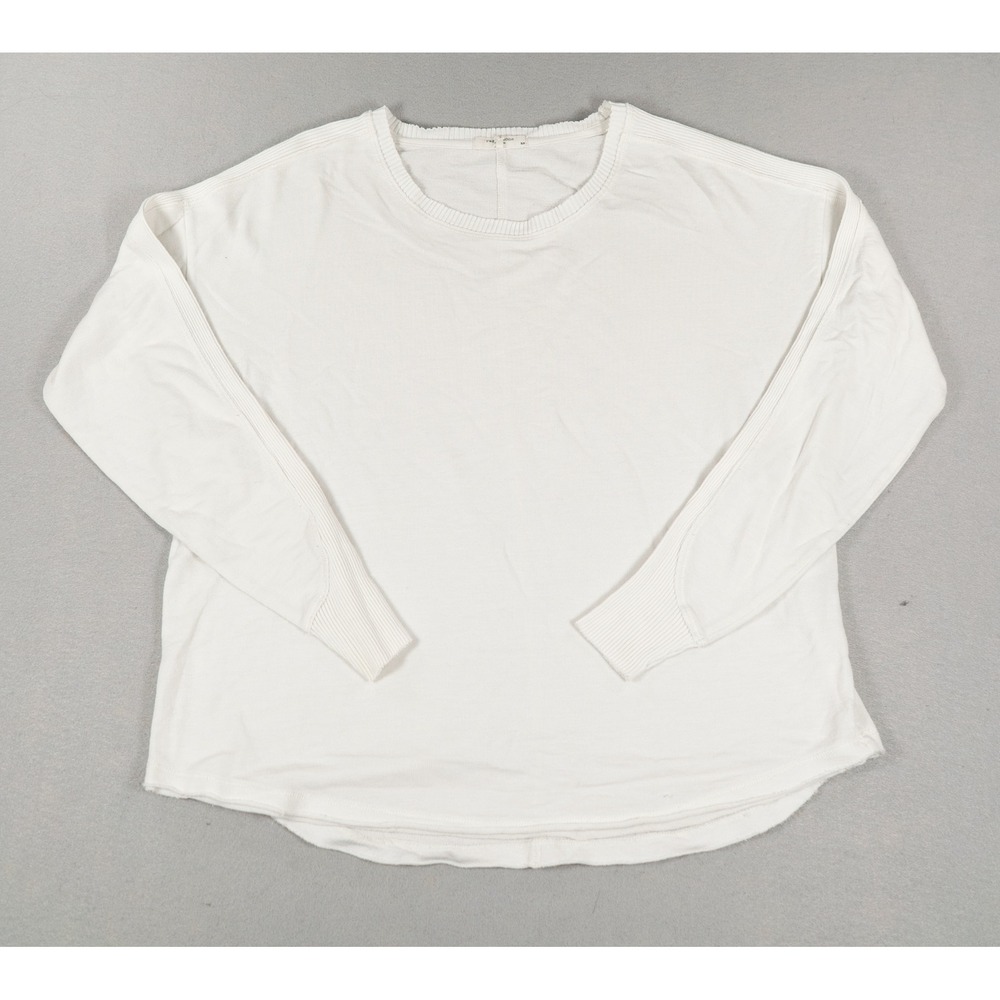 Rag & Bone Womens Long Sleeve Top Oversized Modal Cotton White Size S Minimalist